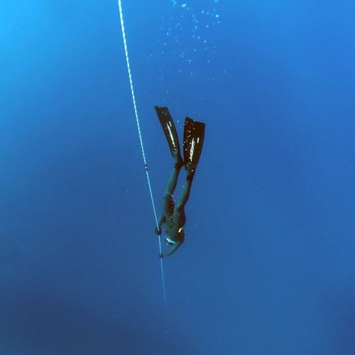 freediving deep underwater