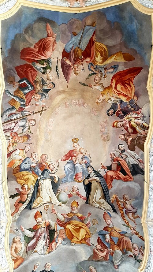 fresco  ceiling painting  maria