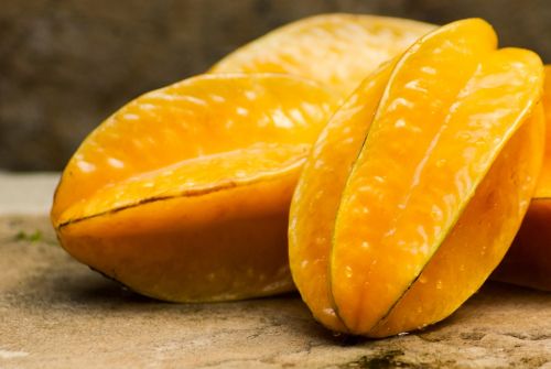 fresh yellow starfruit