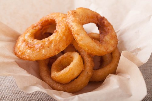 fried onion  fried food  circle