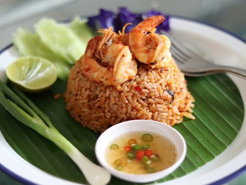fried rice with shrimp soup  thailand food  shrimp