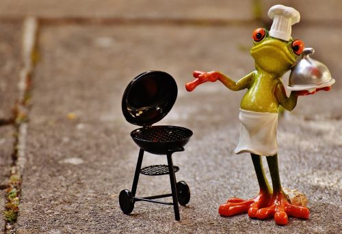 frog cooking grill