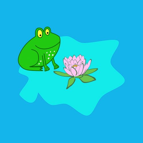 frog flower lilypad