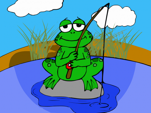 frog amphibian fishing