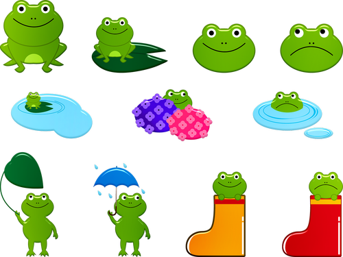 frog  kawaii  rainy season