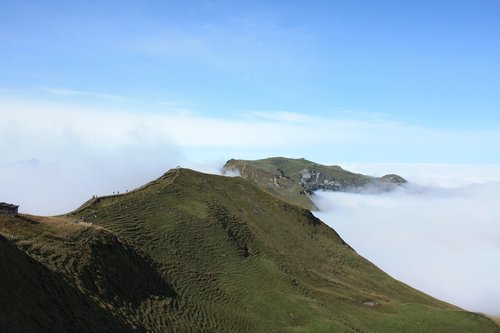 fronalpstock  mountain  fog line