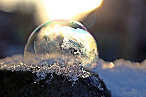 frost bubble  frozen bubble  soap bubble