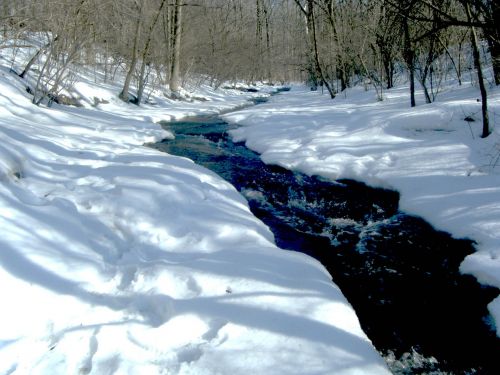 frozen river water