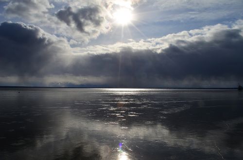 frozen lake winter