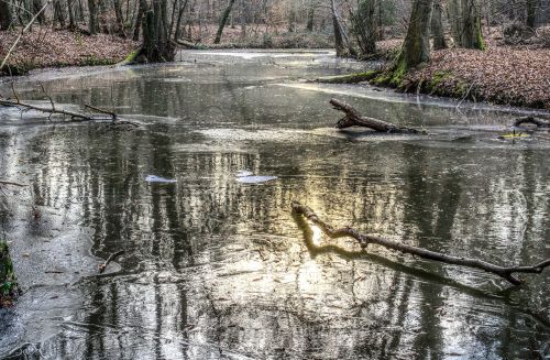 frozen lake ice