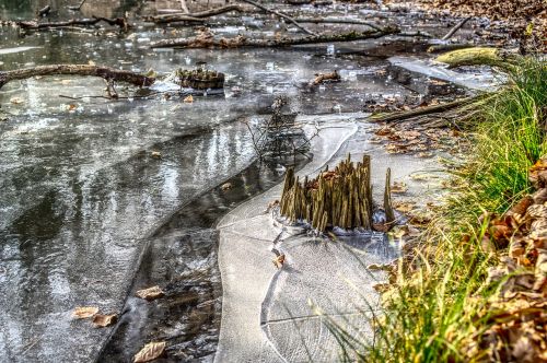 frozen lake ice