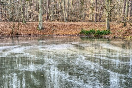 frozen lake ice