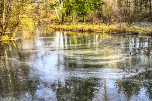 frozen lake ice