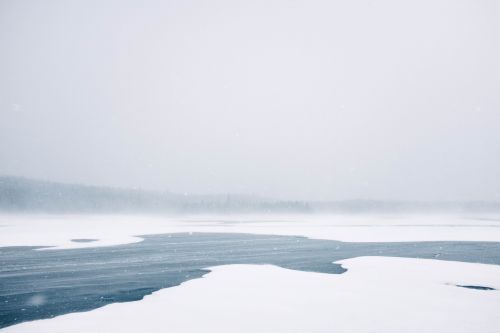 frozen river lake