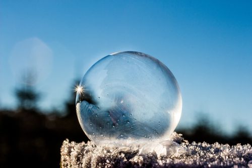 frozen bubble soap bubble frozen