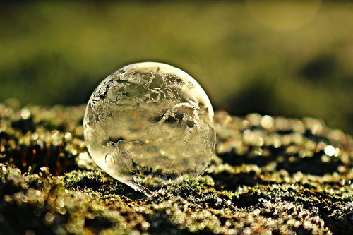 frozen bubble  ice bubble  soap bubble