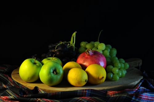 fruit grapes lemon