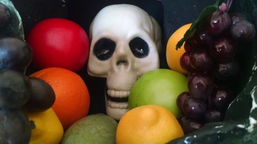 fruit skull colorful