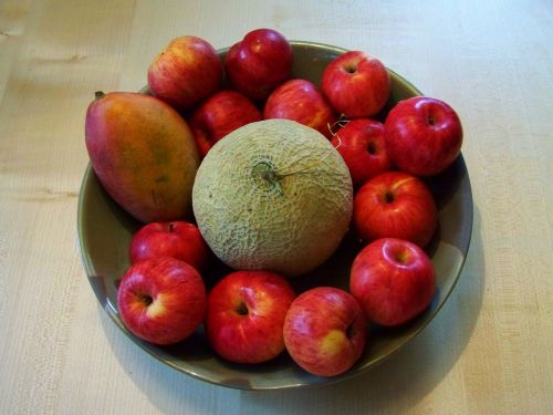 fruit bowl red apples mixed fruit