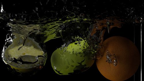 fruit splash blender 3d