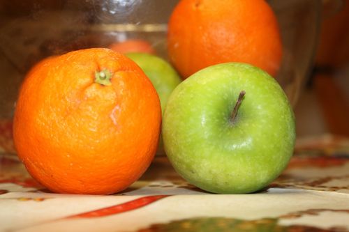 fruits apple orange