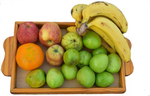 fruits wooden tray healthy