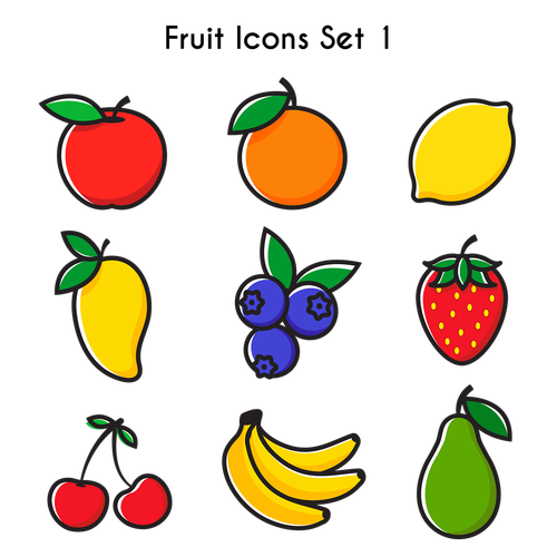 fruits icons  fruit  apple