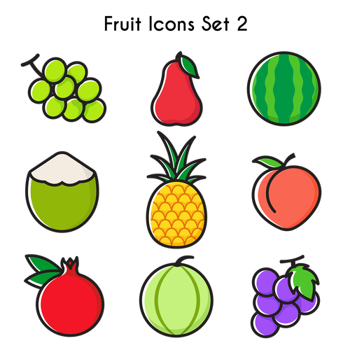 fruits icons  fruits  grape