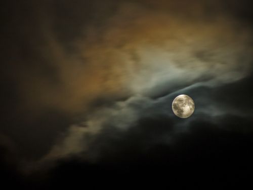 full moon light dark