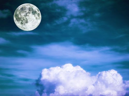 full moon sky cloud