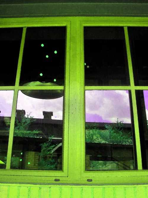 Funky Green Window Frame