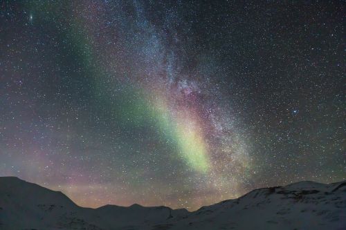 galaxy northen lights auroras