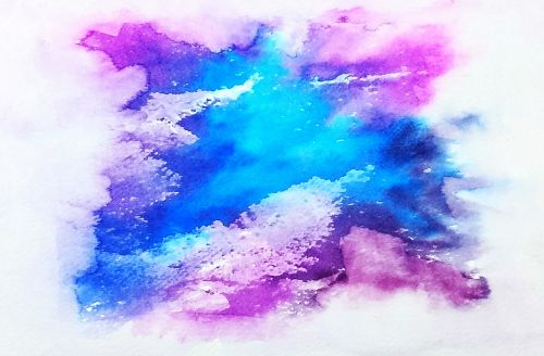 galaxy watercolor blue