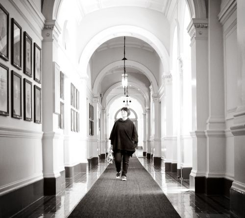 gallery corridor people