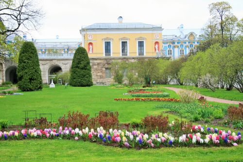 Garden And Grand Building On Estate