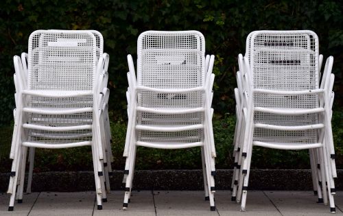 garden chairs white metal