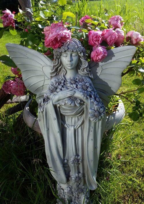 garden fairy roses figure