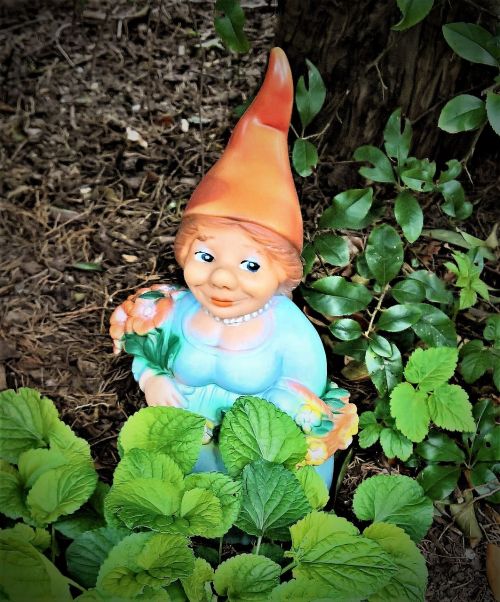 garden gnome garden dwarf woman