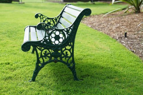 garden seat antique metal work