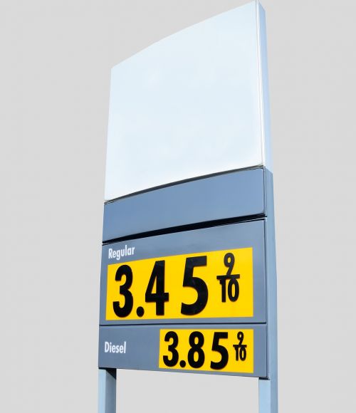 gas price sign fuel