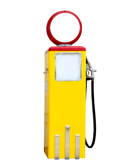 gas pump red yellow