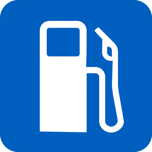 gas station petrol station blue