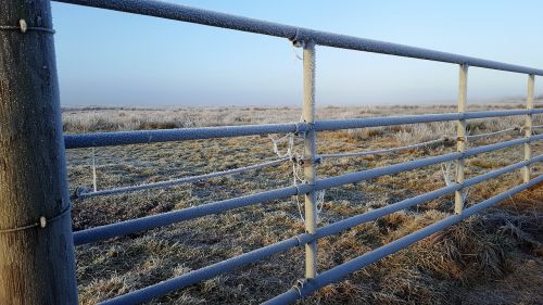 gate in winter on the island of borkum