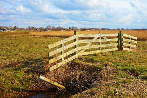 gate wooden gate meadow