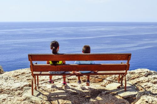 gazing at sea kids children