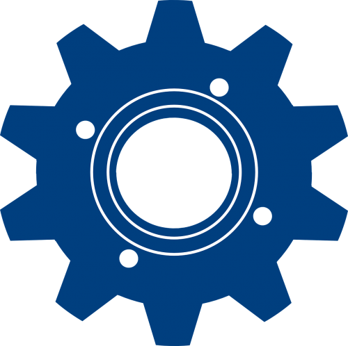 gear blue symbol