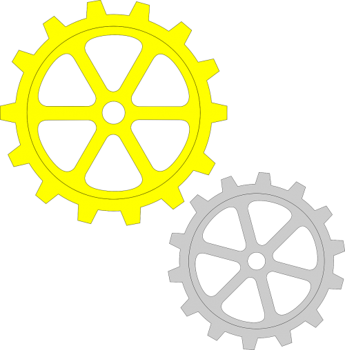 gears yellow gray