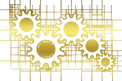 gears  gold  transparent