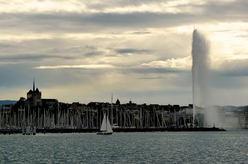 geneva sea bay evening