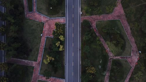 geometric road from above